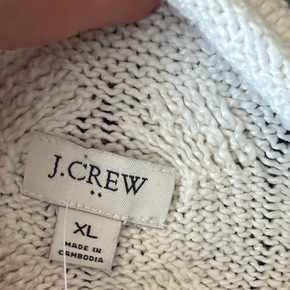 J. Crew Cream Cable Knit Turtleneck Sweater - Picture 2 of 5